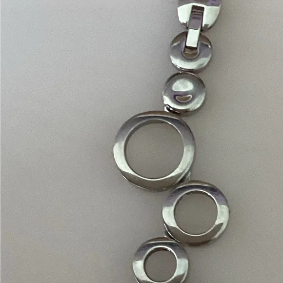 Fossil Y2k Modern Silver Circle-Link Wristwatch Bracelet - Picture 8 of 8